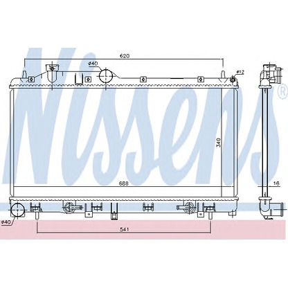 Foto Radiador, refrigeración del motor NISSENS 67725