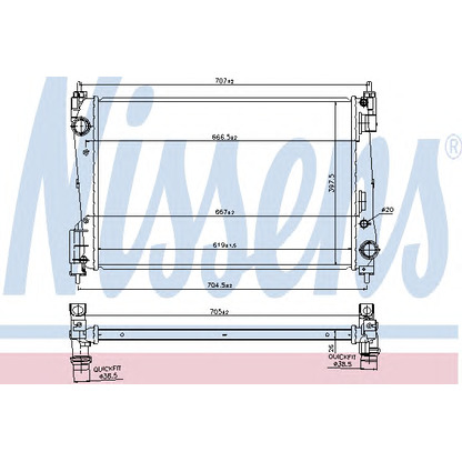 Photo Radiateur, refroidissement du moteur NISSENS 61919