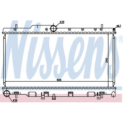 Photo Radiator, engine cooling NISSENS 67733