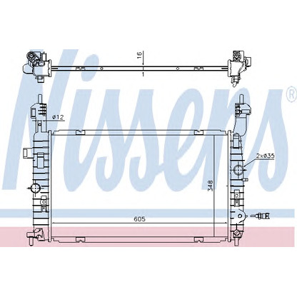 Photo Radiator, engine cooling NISSENS 630747