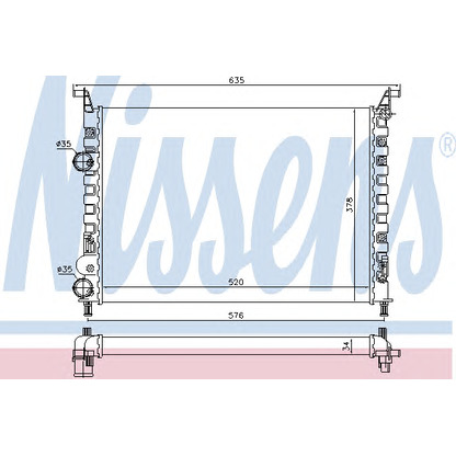 Photo Radiator, engine cooling NISSENS 61684