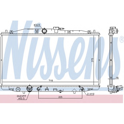 Foto Radiador, refrigeración del motor NISSENS 68152