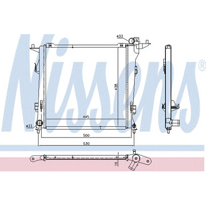 Photo Radiator, engine cooling NISSENS 675032