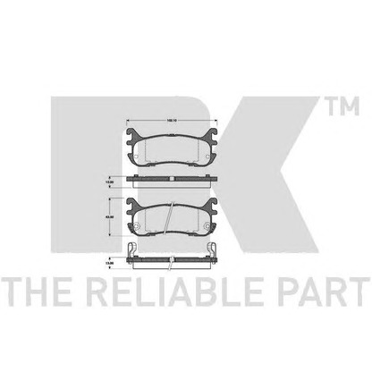 Photo Kit de plaquettes de frein, frein à disque NK 223235