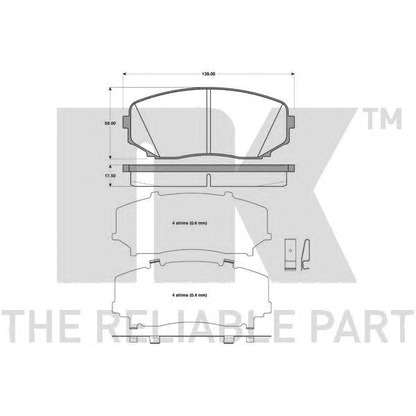 Photo Brake Pad Set, disc brake NK 223256