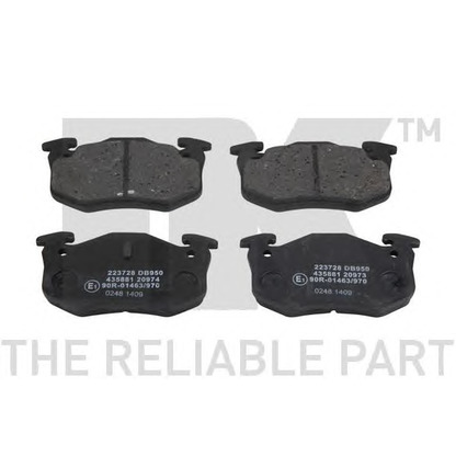 Photo Brake Pad Set, disc brake NK 223728