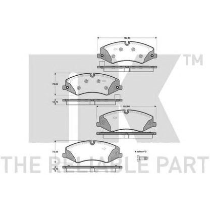 Photo Brake Pad Set, disc brake NK 224032