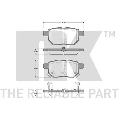 Foto Kit pastiglie freno, Freno a disco NK 224580