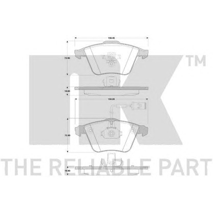 Photo Kit de plaquettes de frein, frein à disque NK 224828