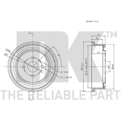 Foto Bremstrommel NK 253604