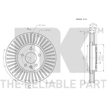 Foto Disco de freno NK 313675