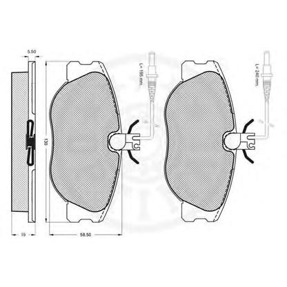 Photo Kit de plaquettes de frein, frein à disque OPTIMAL 10043