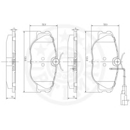 Photo Kit de plaquettes de frein, frein à disque OPTIMAL 10054