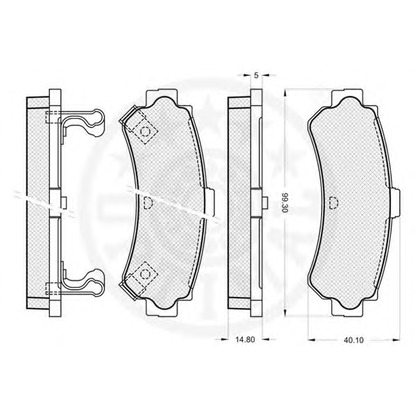 Фото Комплект тормозных колодок, дисковый тормоз OPTIMAL 10098