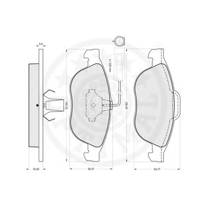 Photo Kit de plaquettes de frein, frein à disque OPTIMAL 10227