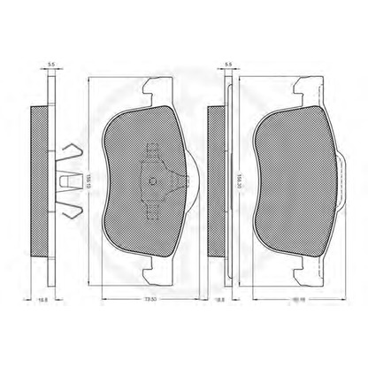 Photo Brake Pad Set, disc brake OPTIMAL 10348