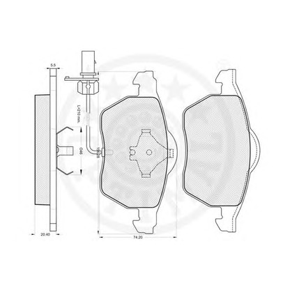 Photo Brake Pad Set, disc brake OPTIMAL 12076