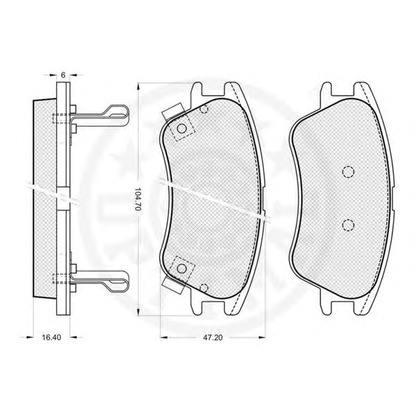 Photo Kit de plaquettes de frein, frein à disque OPTIMAL 12148