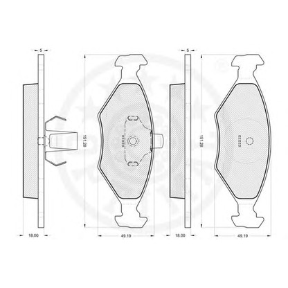 Photo Brake Pad Set, disc brake OPTIMAL 12177