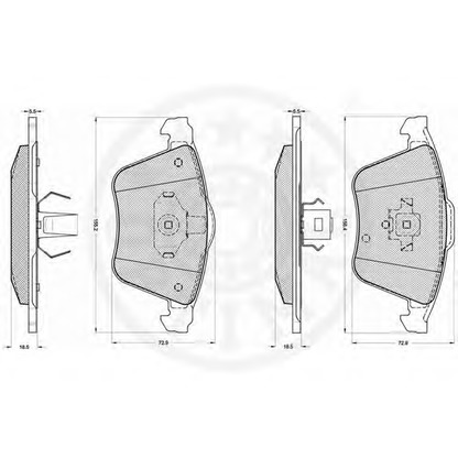 Photo Brake Pad Set, disc brake OPTIMAL 12222