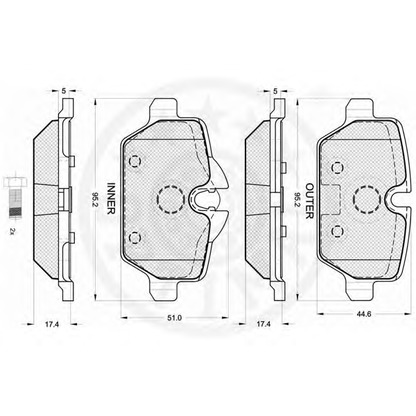 Photo Brake Pad Set, disc brake OPTIMAL 12235