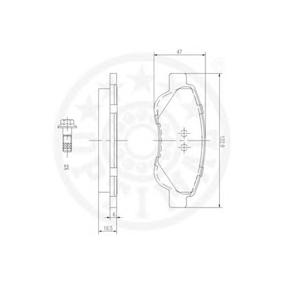 Photo Kit de plaquettes de frein, frein à disque OPTIMAL 12438