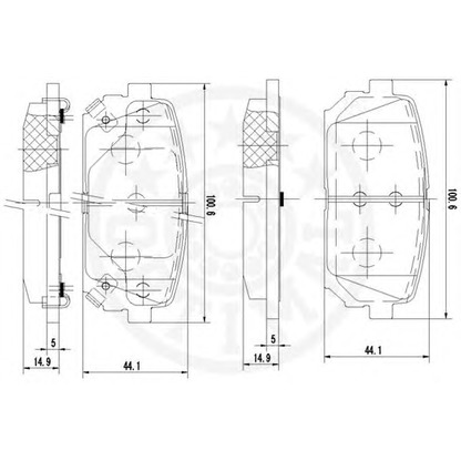 Photo Kit de plaquettes de frein, frein à disque OPTIMAL 12482