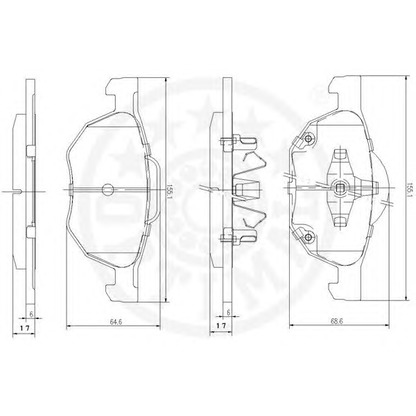 Photo Kit de plaquettes de frein, frein à disque OPTIMAL 12488