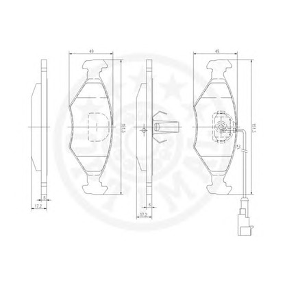 Photo Kit de plaquettes de frein, frein à disque OPTIMAL 12529