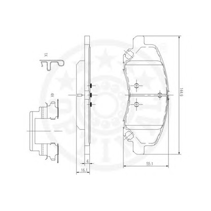 Photo Brake Pad Set, disc brake OPTIMAL 12577