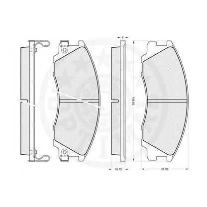 Photo Kit de plaquettes de frein, frein à disque OPTIMAL 77132