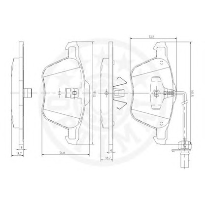 Photo Brake Pad Set, disc brake OPTIMAL 83602