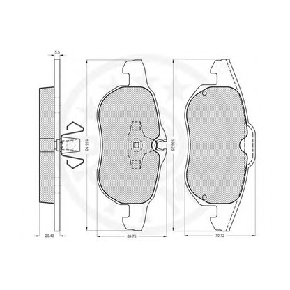 Photo Brake Pad Set, disc brake OPTIMAL 88800