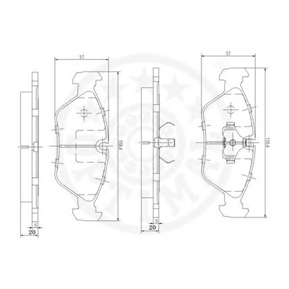 Photo Kit de plaquettes de frein, frein à disque OPTIMAL 9278