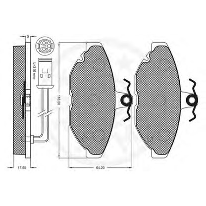 Фото Комплект тормозных колодок, дисковый тормоз OPTIMAL 9350