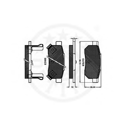 Photo Brake Pad Set, disc brake OPTIMAL 9672