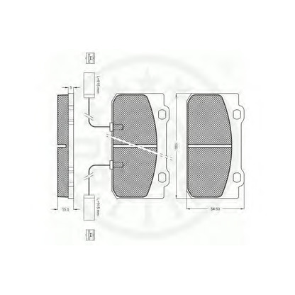 Фото Комплект тормозных колодок, дисковый тормоз OPTIMAL 9854