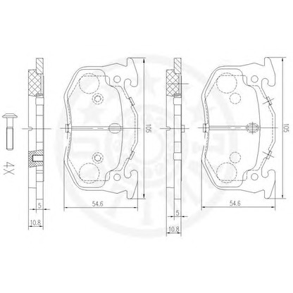 Photo Brake Pad Set, disc brake OPTIMAL 9858