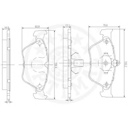 Photo Brake Pad Set, disc brake OPTIMAL 9915