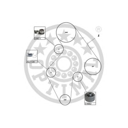 Foto Wasserpumpe + Zahnriemensatz OPTIMAL SK1017AQ1