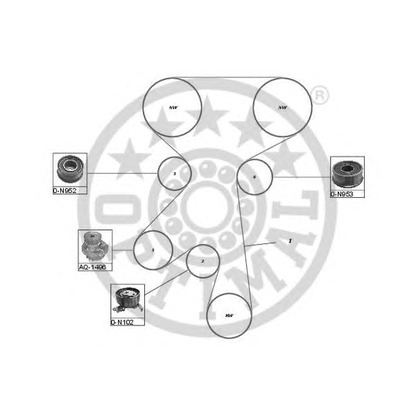 Фото Водяной насос + комплект зубчатого ремня OPTIMAL SK1073AQ1