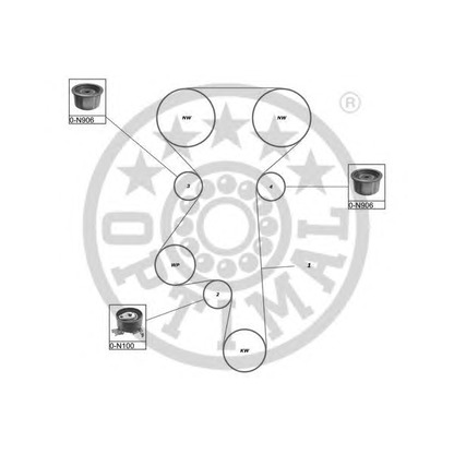 Фото Комплект ремня ГРМ OPTIMAL SK1100