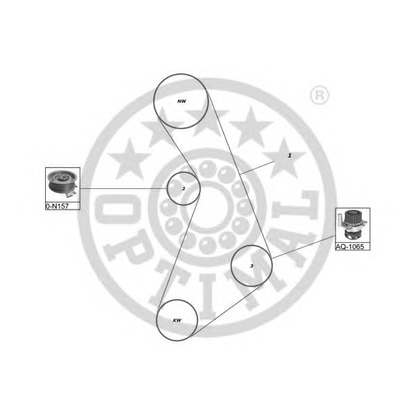 Фото Водяной насос + комплект зубчатого ремня OPTIMAL SK1109AQ2