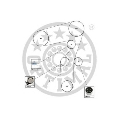 Фото Водяной насос + комплект зубчатого ремня OPTIMAL SK1112AQ1