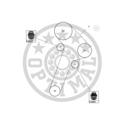 Фото Комплект ремня ГРМ OPTIMAL SK1141