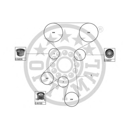 Photo Timing Belt Kit OPTIMAL SK1165