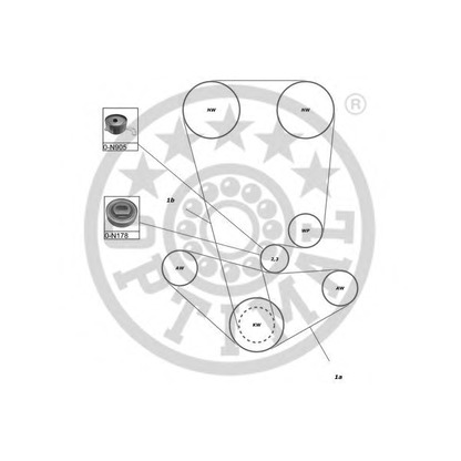 Photo Timing Belt Kit OPTIMAL SK1218