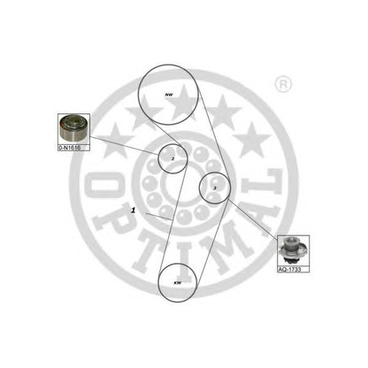 Фото Водяной насос + комплект зубчатого ремня OPTIMAL SK1677AQ1