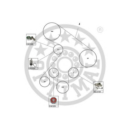 Photo Pompe à eau + kit de courroie de distribution OPTIMAL SK1717AQ1