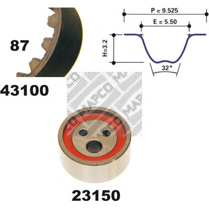 Foto Kit cinghie dentate MAPCO 23100